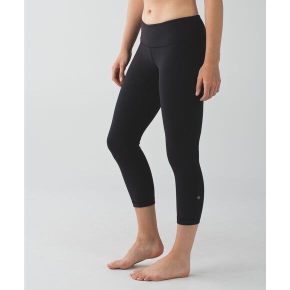 Lululemon Wunder Under Crop II Full-On Luon Black Size 6 - Picture 1 of 5
